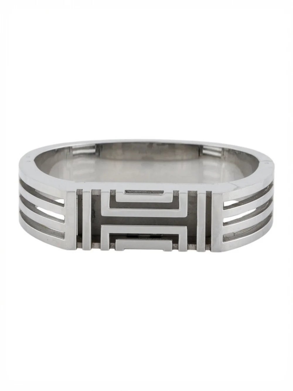 Tory Burch Silver Tone Fitbit Hinged Bracelet
